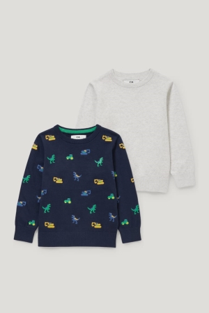 C&A Multipack Of 2 Jumpers Donkerblauw Grijs | MRW-256038