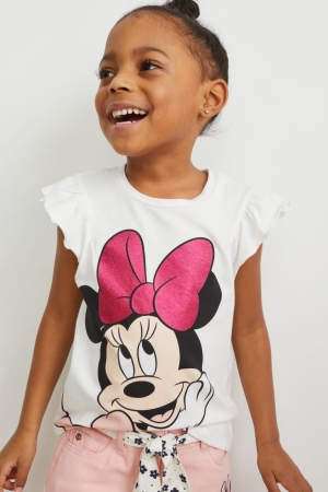 C&A Multipack Of 2 Minnie Mouse Sleeve T-shirts Wit Roze | KSM-367150