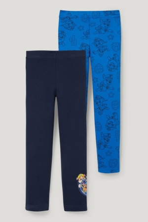 C&A Multipack Of 2 Paw Patrol Long Pants Organic Katoenen Ondergoed Donkerblauw | LUJ-053169