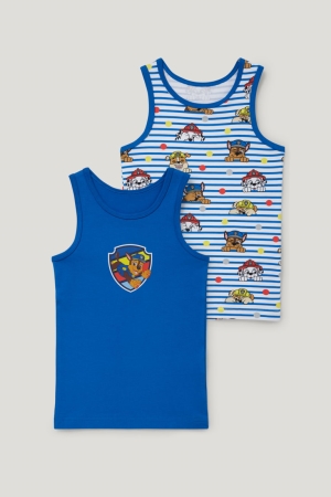 C&A Multipack Of 2 Paw Patrol Vest Organic Katoenen Ondergoed Donkerblauw | EVY-924536