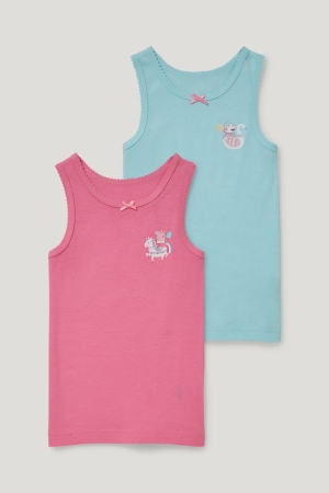 C&A Multipack Of 2 Peppa Pig Vest Ondergoed Roze | DPG-849027
