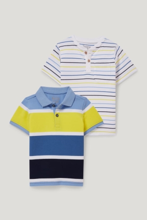 C&A Multipack Of 2 Polo And Sleeve Gestreept Overhemd Blauw | HZP-458736