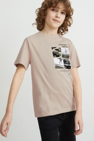 C&A Multipack Of 2 Sleeve With In-conversion Katoenen T-shirts Beige | BXF-568791