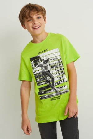 C&A Multipack Of 2 Sleeve With In-conversion Katoenen T-shirts Lichtgroen | YKD-643782