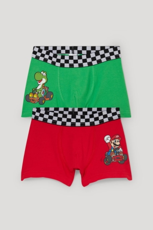 C&A Multipack Of 2 Super Mario Boxer Organic Katoenen Ondergoed Groen | IEJ-235671