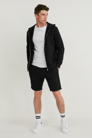 C&A Multipack Of 2 Sweat Organic Katoenen Korte Broek Zwart | JIQ-845207