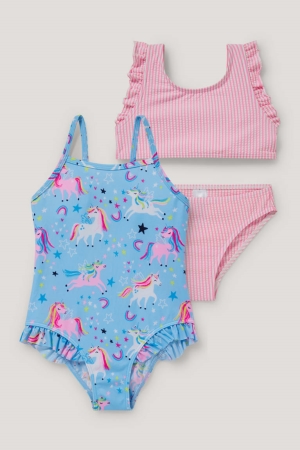 C&A Multipack Of 2 Swimsuit And Bikini Lycra® Xtra Life™ Zwemkleding Lichtblauw | OGR-254083