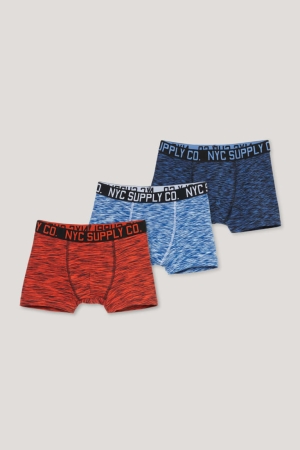 C&A Multipack Of 3 Boxer Organic Katoenen Ondergoed Oranje Donkerblauw | IFJ-076421