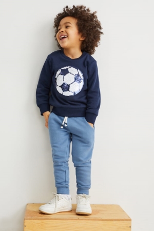 C&A Multipack Of 3 Joggers Broek Blauw Donkerblauw | QZR-948325