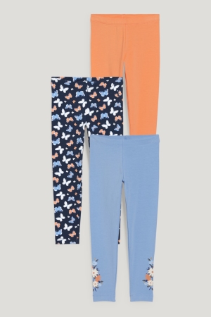 C&A Multipack Of 3 Leggings Broek Blauw | BIF-462351