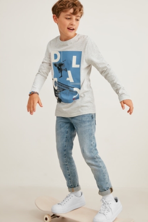 C&A Multipack Of 3 Long Sleeve Topjes Donkerblauw | OJR-409623