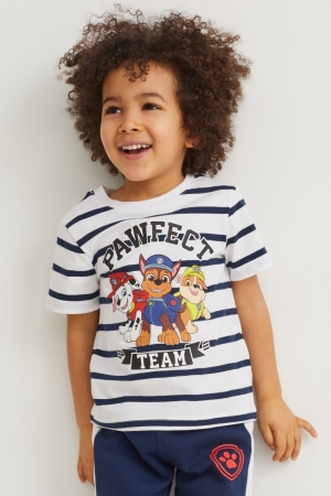C&A Multipack Of 3 Paw Patrol Sleeve T-shirts Donkerblauw | WGT-109624