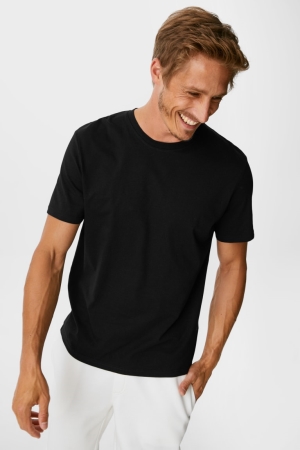 C&A Multipack Of 5Organic Katoenen T-shirts Zwart | NJR-162750