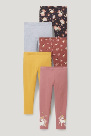 C&A Multipack Of 5 Thermal Leggings Broek Koraal | SCT-690124