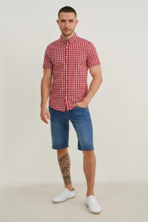 C&A Mustang Denim Bermuda Chicago Korte Broek Blauw Lichtblauw | GHI-625184