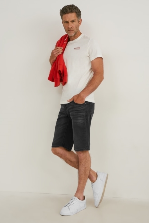 C&A Mustang Denim Chicago Korte Broek Blauw Grijs | VRZ-906532