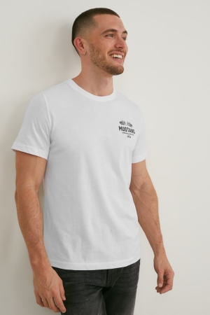 C&A Mustang T-shirts Wit | JGI-831279