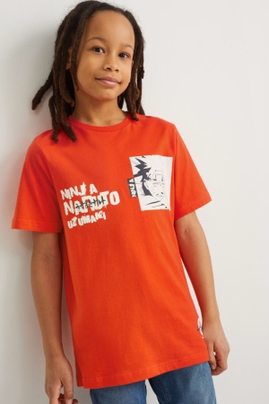 C&A Naruto Sleeve T-shirts Oranje | USN-264079