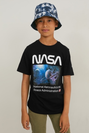 C&A Nasa Sleeve T-shirts Zwart | LVY-890146