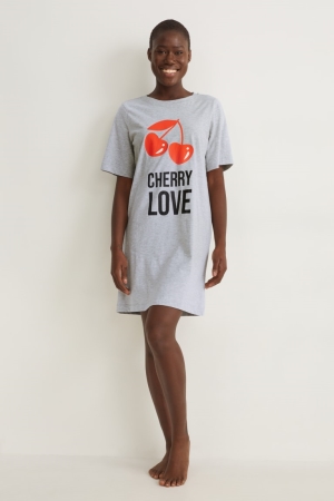 C&A Night Nachtkleding Lichtgrijs | XCH-310642