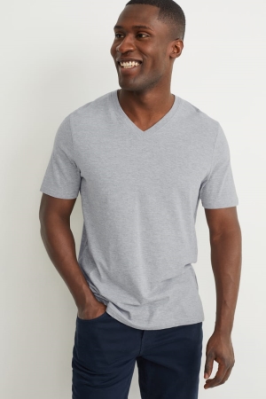 C&A Organic Katoenen T-shirts Lichtgrijs | FLH-362580