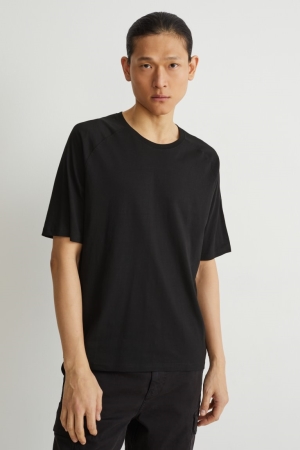 C&A Organic Katoenen T-shirts Zwart | BUD-187594