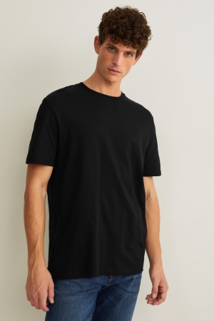 C&A Organic Katoenen T-shirts Zwart | RLO-435198