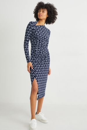 C&A Patterned Jurken Donkerblauw | PZX-295813