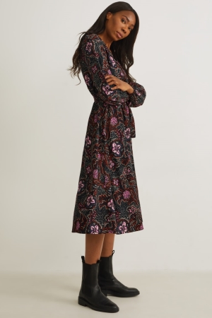 C&A Patterned Jurken Zwart | MZC-457912