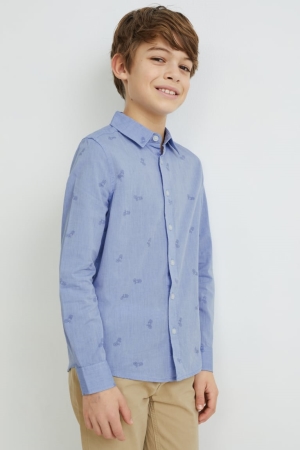 C&A Patterned Overhemd Lichtblauw | XVR-610798