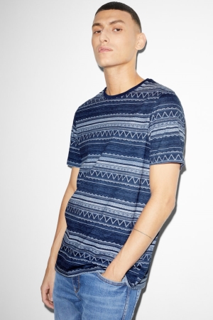C&A Patterned T-shirts Donkerblauw | OYM-436097