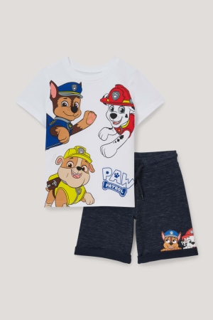 C&A Paw Patrol Set Sleeve And Sweat 2 Piece Broek Wit | UWV-356201