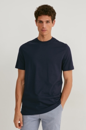 C&A Pima Katoenen T-shirts Donkerblauw | EGX-671085