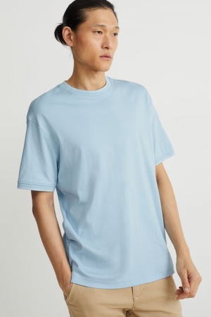 C&A Pima Katoenen T-shirts Lichtblauw | BVS-728501