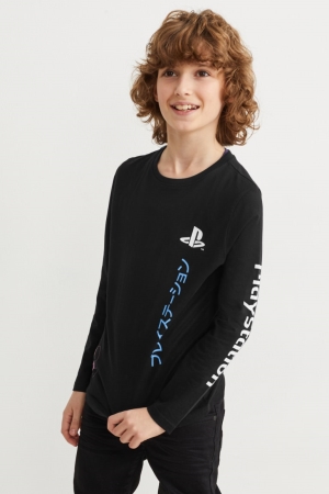 C&A Playstation Long Sleeve Topjes Zwart | SFR-395401