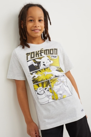 C&A Pokémon Sleeve T-shirts Lichtgrijs | RJP-143807