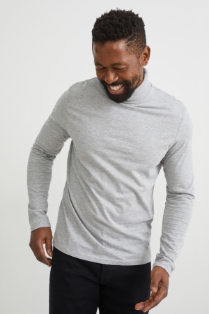 C&A Polo Neck Organic Katoenen Hoodie Grijs | AYN-264098