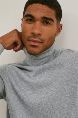 C&A Polo Neck Organic Katoenen Jumpers Grijs | FTX-306849