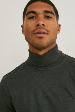 C&A Polo Neck Organic Katoenen Topjes Donkergroen | CPD-025369