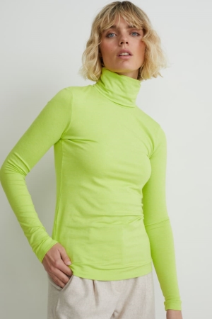 C&A Polo Neck Topjes Lichtgroen | XIZ-402175