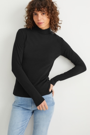 C&A Polo Neck Topjes Zwart | ZOT-890164