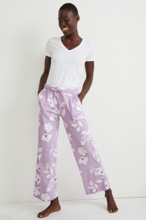 C&A Pyjama Bottoms Floral Nachtkleding Lichtpaars | VLD-784295