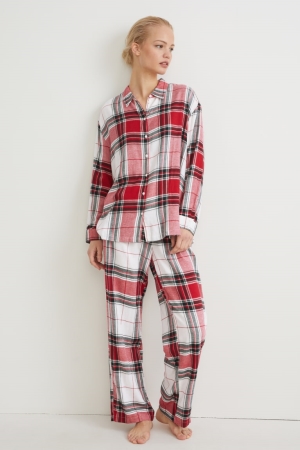 C&A Pyjamas Check Nachtkleding Rood | ZPR-659742