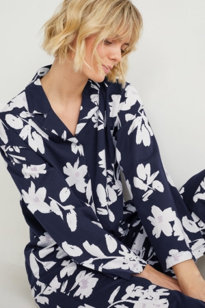 C&A Pyjamas Floral Nachtkleding Donkerblauw | FZE-570328