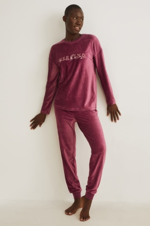 C&A Pyjamas Nachtkleding Bordeaux | CBG-789416