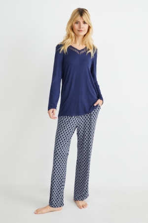 C&A Pyjamas Nachtkleding Donkerblauw | ATI-041896