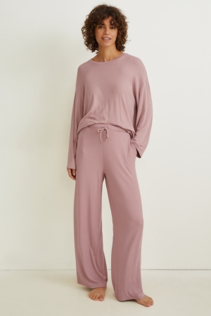 C&A Pyjamas Nachtkleding Donkerroze | MLQ-645197