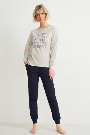 C&A Pyjamas Nachtkleding Lichtgrijs | SMO-297038