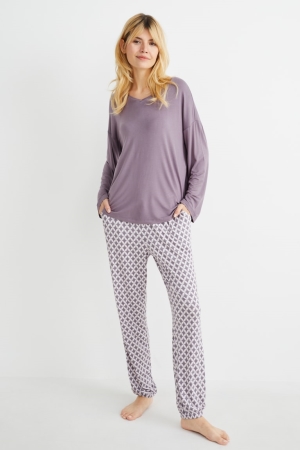 C&A Pyjamas Nachtkleding Paars | POS-309678