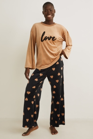 C&A Pyjamas Nachtkleding Zwart Beige | RFH-607932